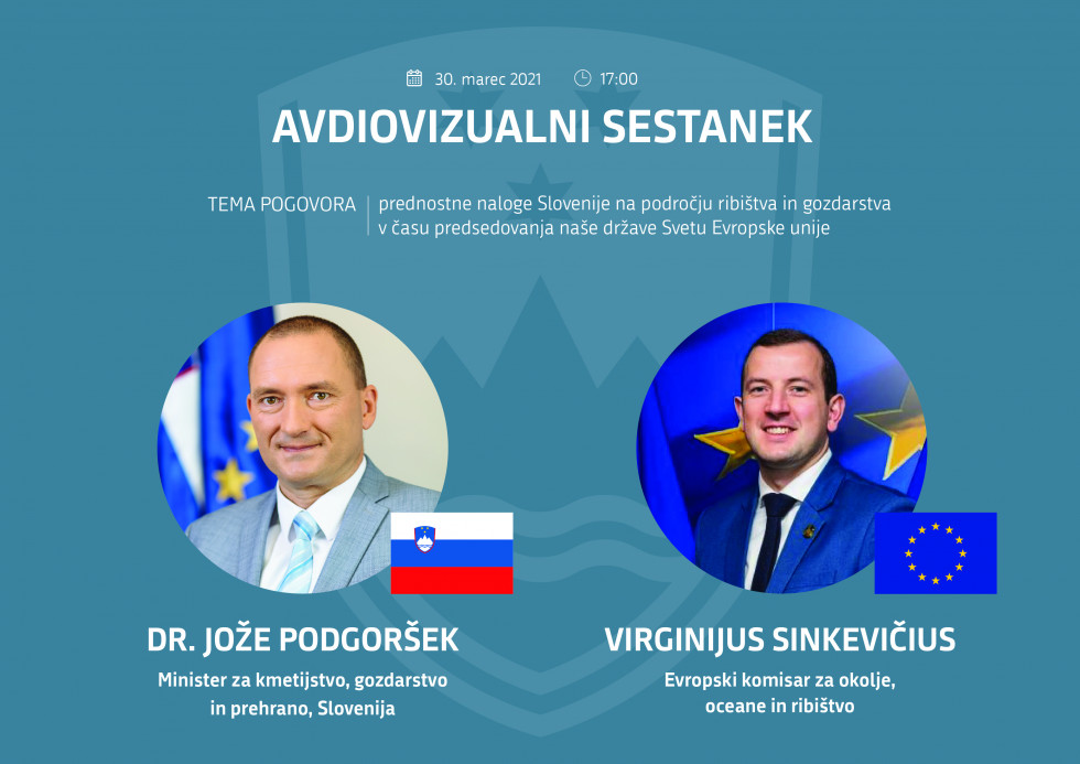 Tematska infografika - minister dr. Podgoršek in komisar Sinkevičius