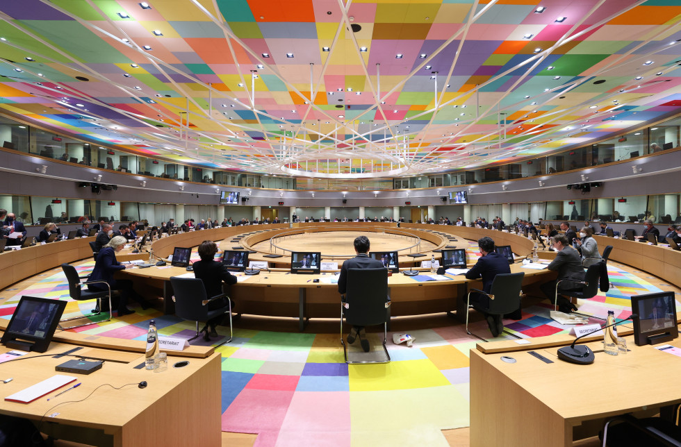 Meeting hall of the Council of European Union. 