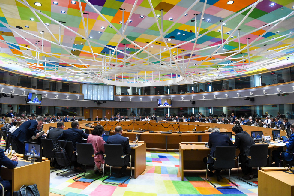 Ministers sitting at their table. 