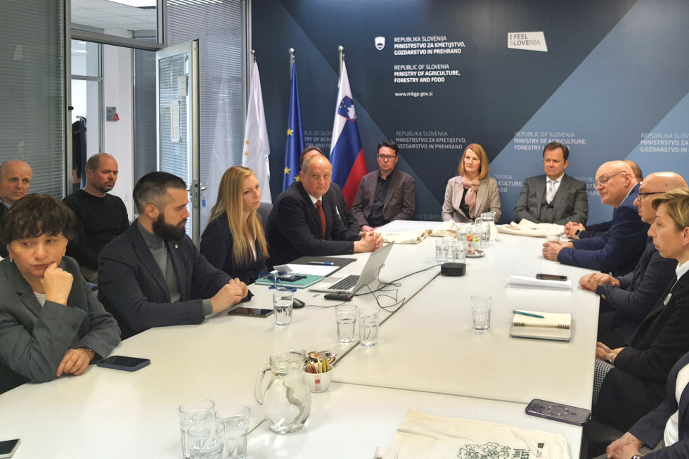 Udeleženci današnjega slovensko-gruzijskega sestanka za delovno mizo