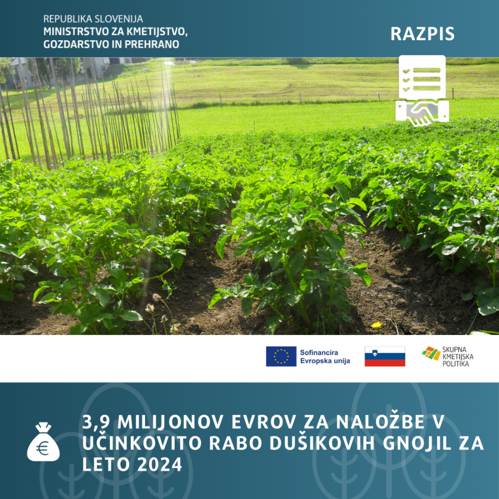 3,9 milijona evrov za naložbe v učinkovito rabo dušikovih gnojil