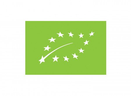 Evropska oznaka za ekološke proizvode - bele zvezdice tvorijo list na svetlo zeleni podlagi. 