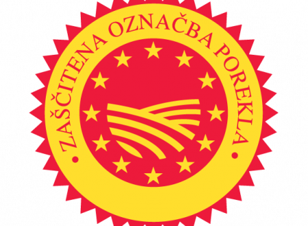 logotip - rdeče-rumeni krog z napisom zaščitena označba porekla