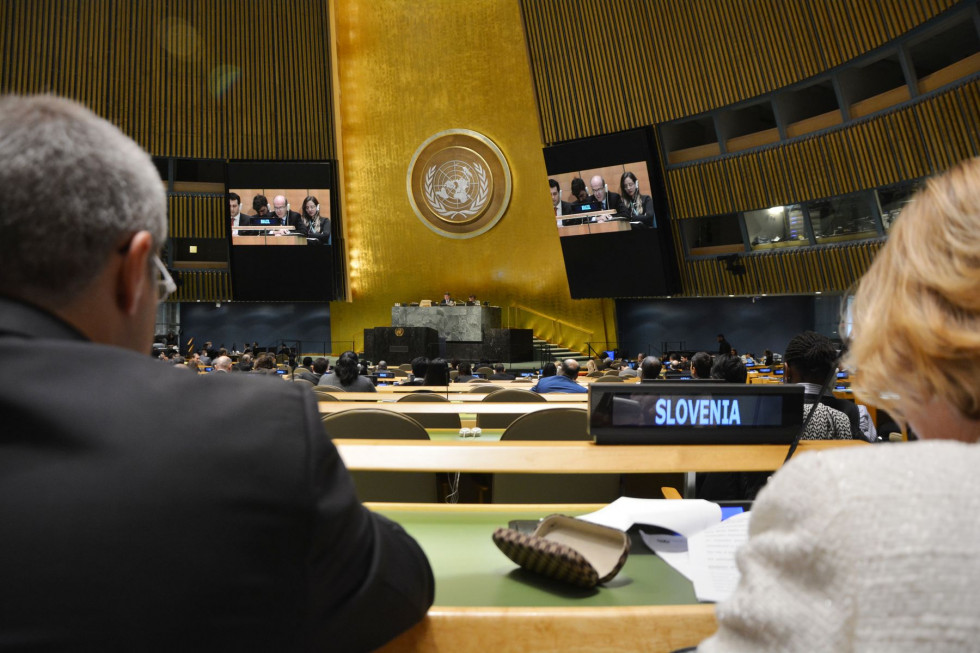 Slovenian delegation in the meeting room