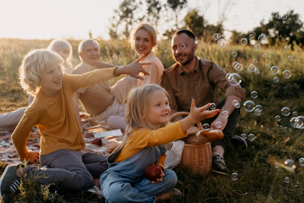 Family picnic in nature