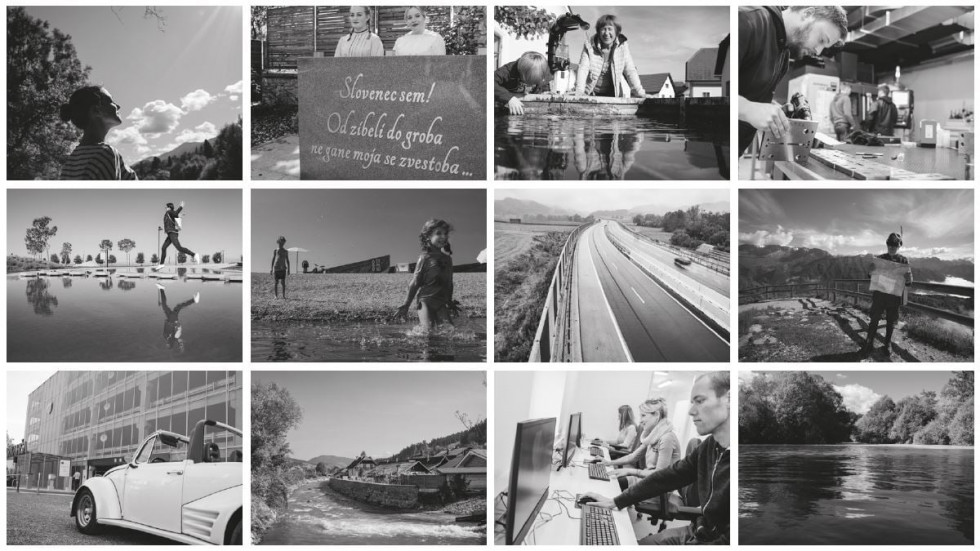 Kolaž fotografij s fotografske razstave