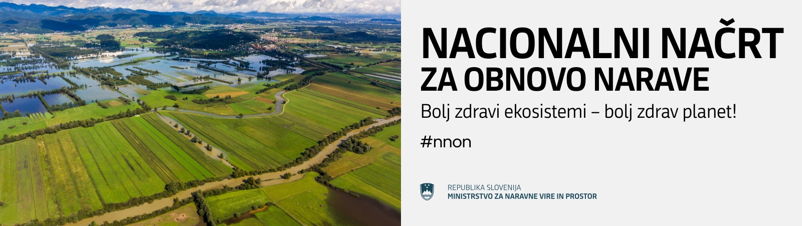 Logotip z Ljubljanskim barjem in napisom Bolj zdravi ekosistemi - bolj zdrav planet