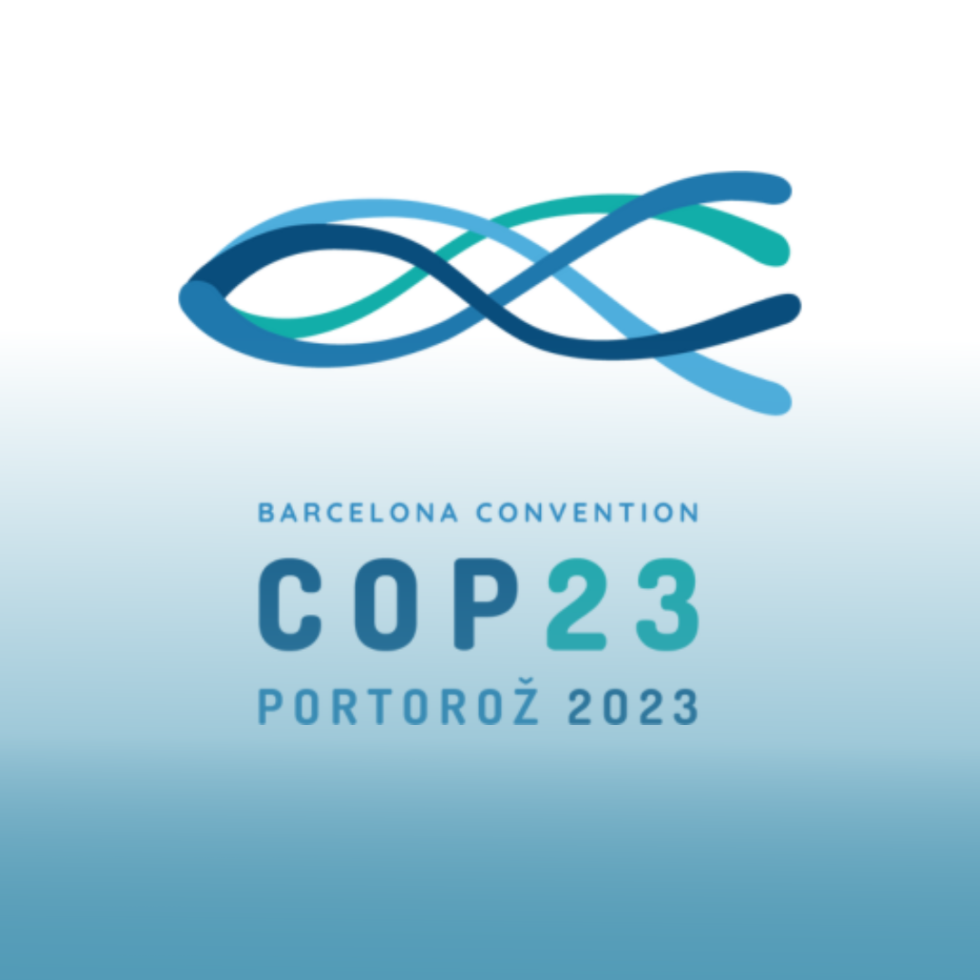 logotip predsedovanja COP 23 Portorož 2023 Barcelonska konvencija