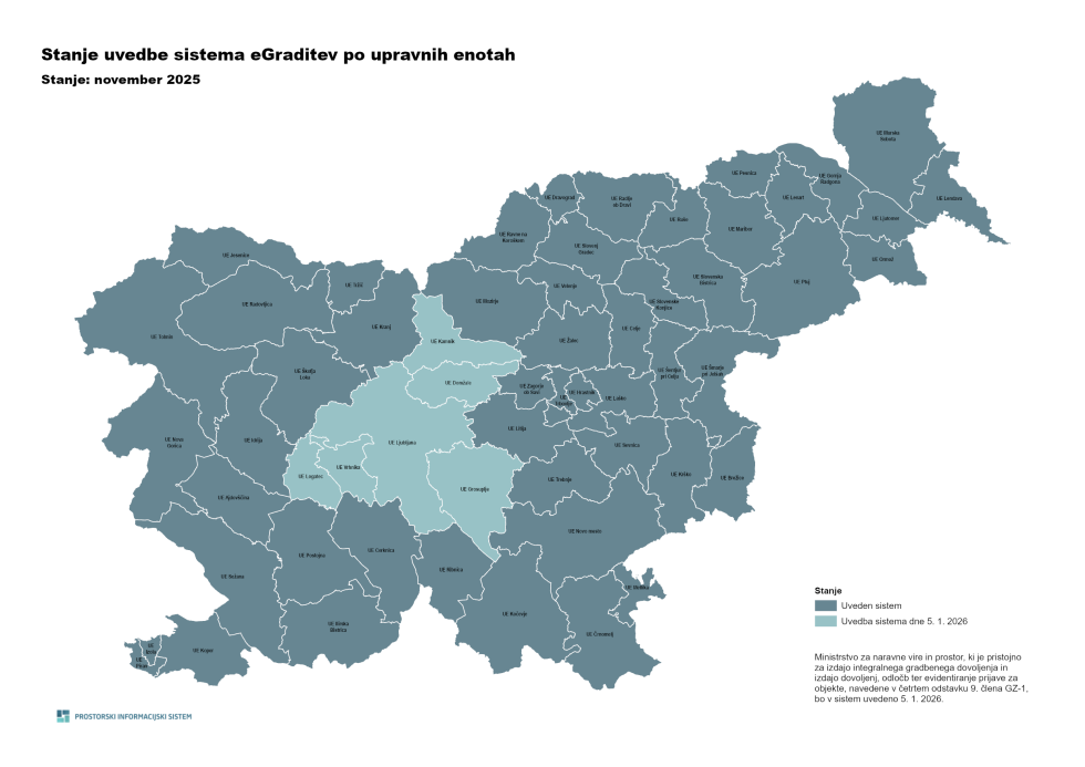 Na 52 od skupaj 58 upravnih enot (UE) odslej vlogo za gradbeno dovoljenje že lahko oddate elektronsko, pri čemer bo digitalno izveden tudi celoten postopek in izdana odločitev.