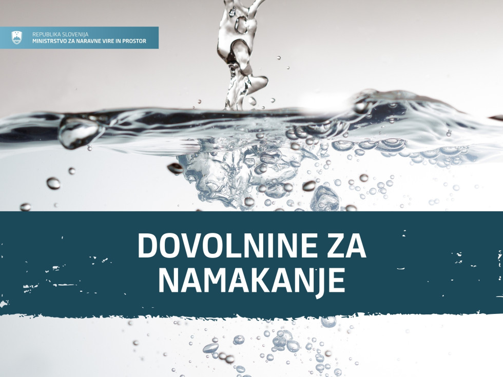 Grafika vode z napisom Dovolnina za namakanje