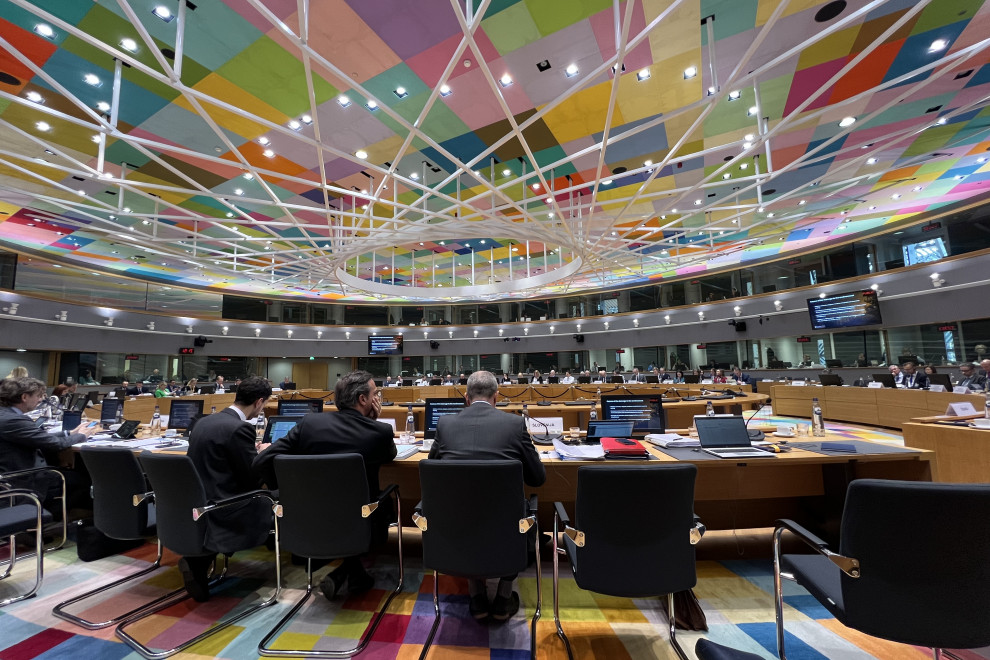 Dvorana, kjer poteka zasedanje v Bruslju 