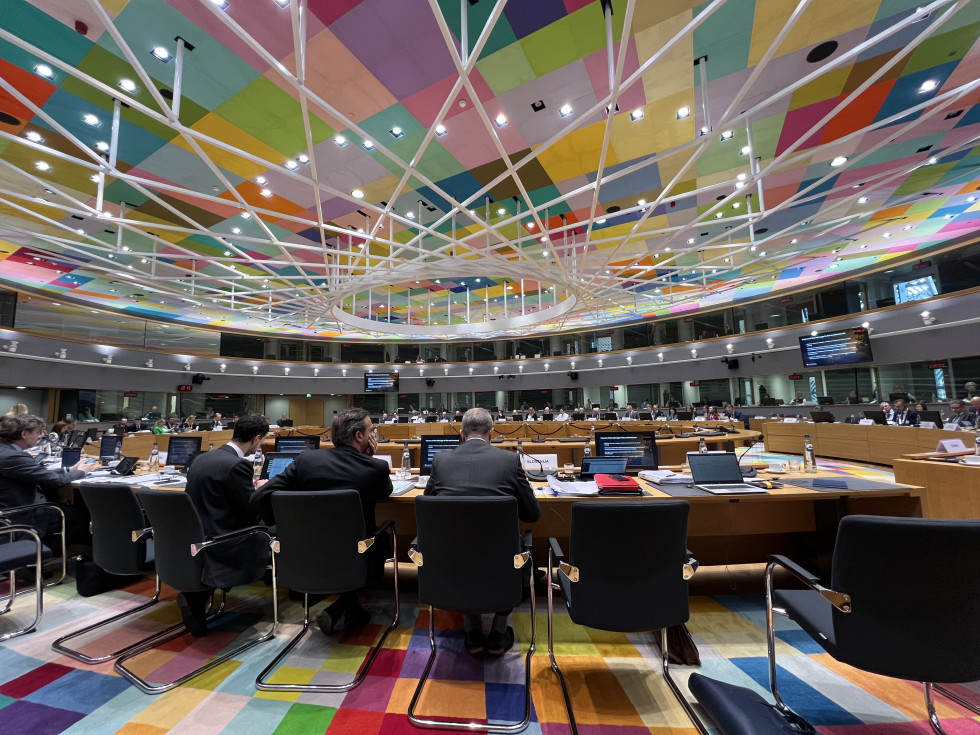 Dvorana, kjer poteka zasedanje v Bruslju 