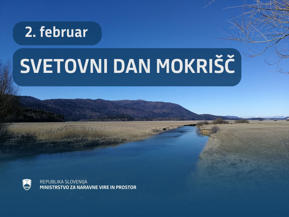 CErkniško jezero, napis 2. februar Svetovni dan mokrišč