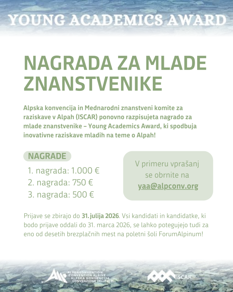 Pogoji za nagrado za mlade znanstvenike 