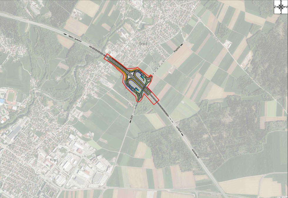 Zemljvid z vrisanimi variantami izvedbe.