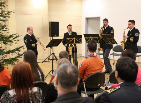 Pihalni kvartet Policijskega orkestra med nastopom