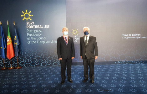 Ministra za notranje zadeve Slovenije in Portugalske Aleš Hojs in Eduardo Cabrita (Ministers of Interior Aleš Hojs and Eduardo Cabrita)