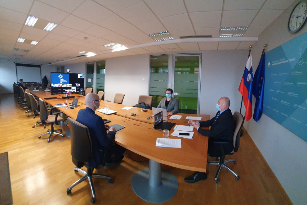 Delegation of the ministry at the video-conference
