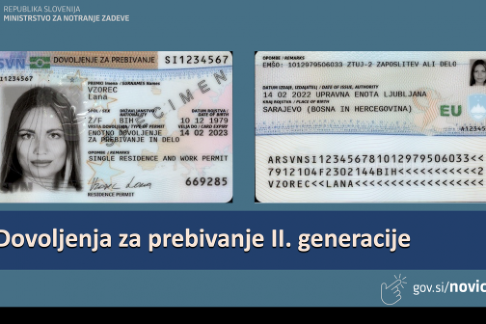 Nove izkaznice dovoljenj za prebivanje za tujce 