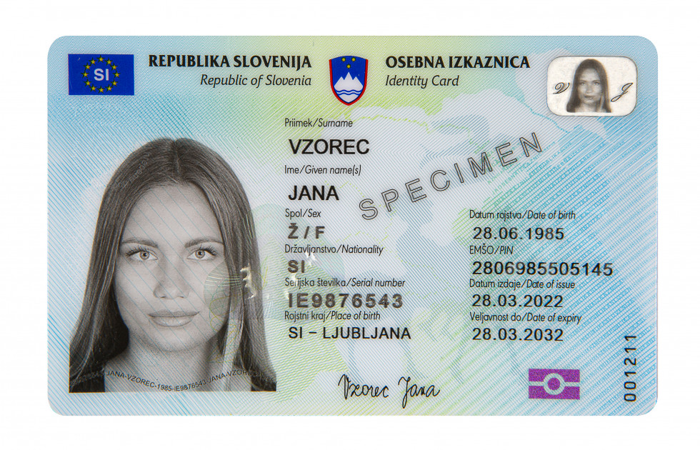 Vzorec nove biometrične osebne izkaznice