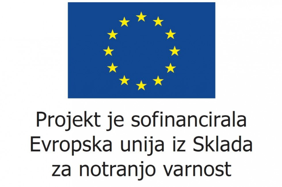 Zastava EU, spodaj napis: Projekt je sofinancirala Evropska unija iz Sklada za notranjo varnost.