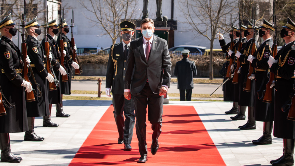 Prihod predsednika Republike Slovenije Boruta Pahorja na Ministrstvo za obrambo