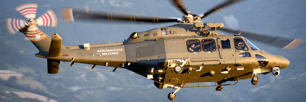Italian Army AW139M multirole helicopter in flight