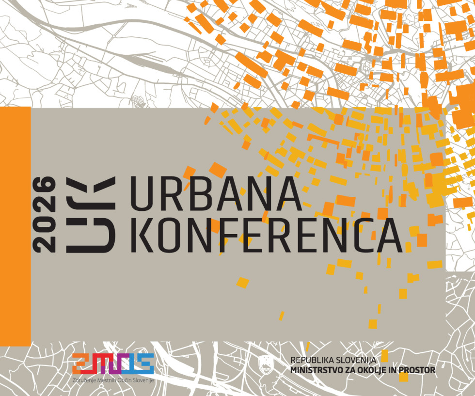 celostna graficna podoba Urbane konference 2026 z napisom in logotipi 
