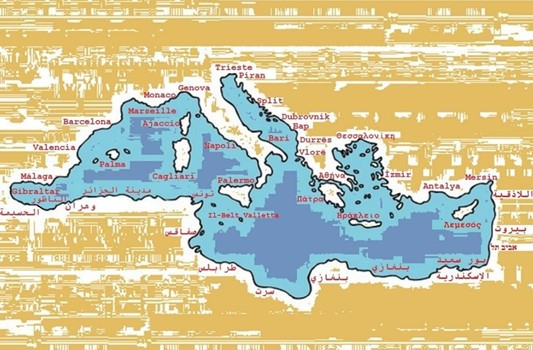 Graphic representation of the Mediterranean Sea
