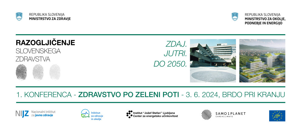 Letak za konferenco z vsemi informacijami o lokaciji in uri