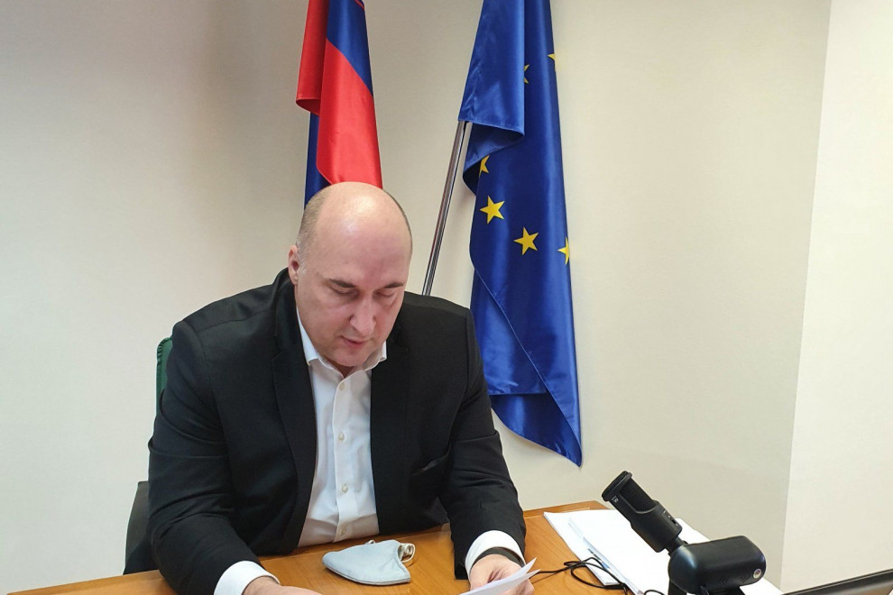 Robert Rožac kot govorec na virtualnem srečanju Alpske konvencije