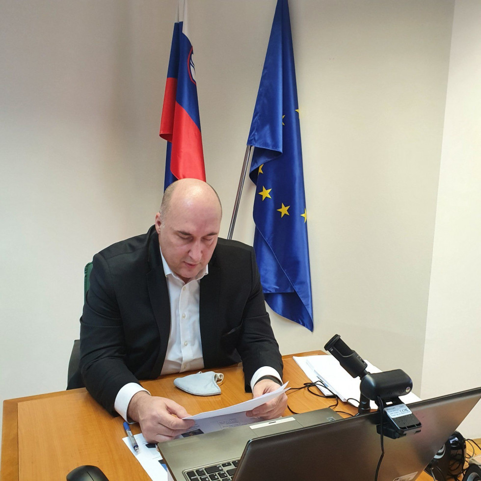 Robert Rožac kot govorec na virtualnem srečanju Alpske konvencije