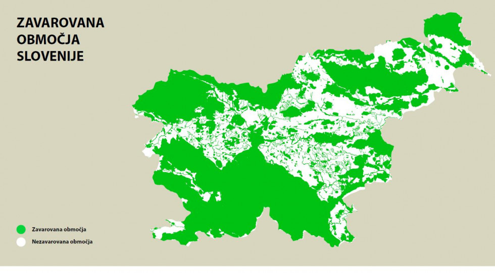 Zemljevid zavarovanih območij Slovenije 