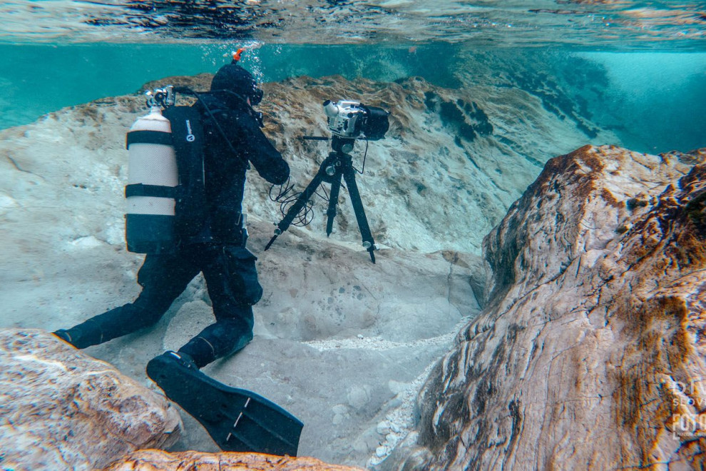 Izsek iz podvodnega snemanja dokumentarnega filma Divja Slovenija