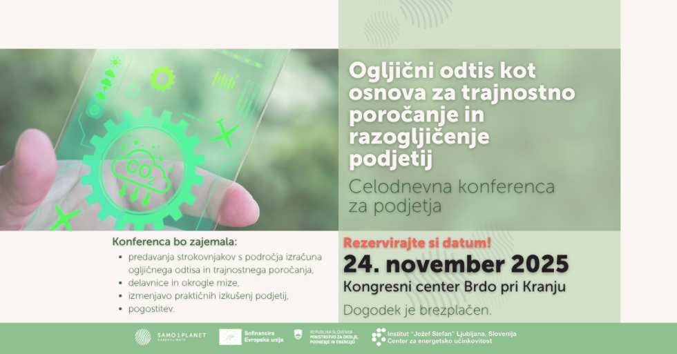 Napoved konference z besedilom in grafiko