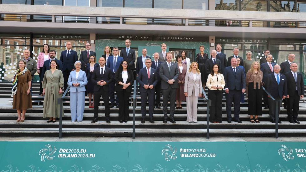 Skupinska fotografija udeležencev neformalnega zasedanja ministrov EU za pravosodje in notranje zadeve v Dublinu