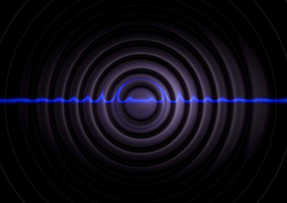 Slika, ki ponazarja motnje v zvočni frekvenci.