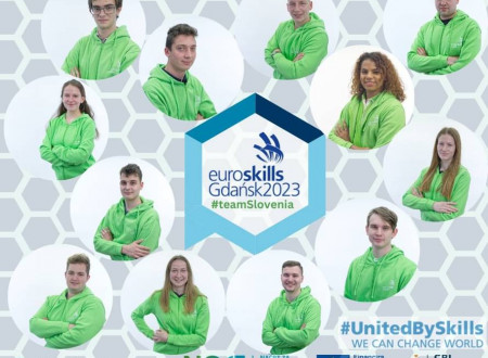 Grafika slovenske reprezentance na tekmovanju iz poklicnih spretnosti Euroskills Gdansk 2023