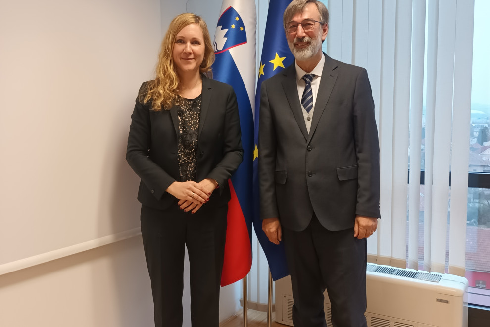 Nemška veleposlanica Kuther in minister dr. Felda.