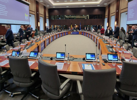 Sejno soba, v kateri je potekala razprava o mobilnosti v evropskem izobraževalnem prostoru.