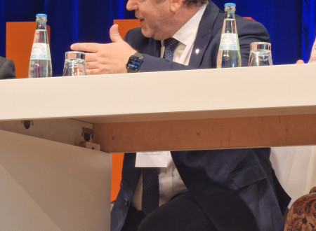 Minister Papič med govorom na plenarnem delu zasedanja.