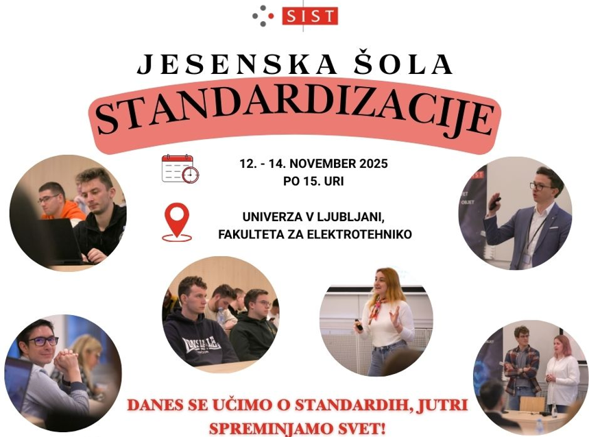 Plakat dogodka - Jesenska šola standardizacije