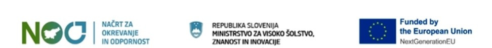 Logotipi Načrt za okrevanje, Ministrstvo za visoko šolstvo, znanost in inovacije, Evropska komisija