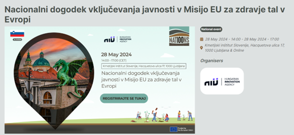 Plakat dogodka - Misije EU za zdravje tal v Evropi