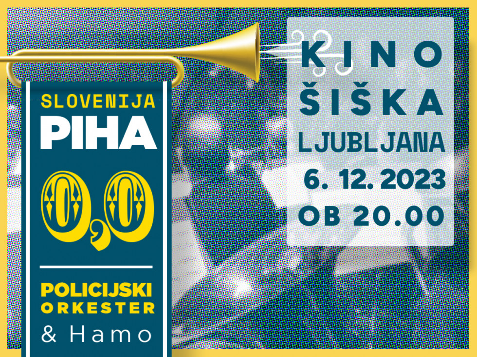 plakat akcije Slovenija piha 0,0 s podatki o koncertu