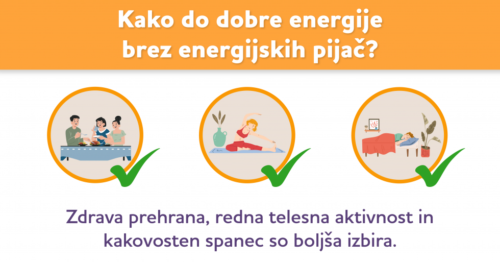 slika z oznakami skupine oseb in napis o zdravi energiji