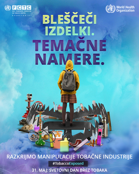 slogan na plakatu: Razkrijmo manipulacije tobačne industrije