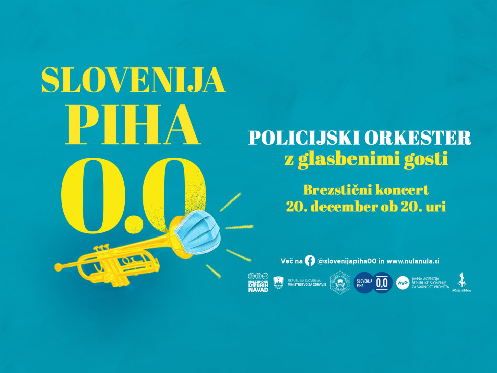 Slovenija piha 0.0: policijski orkester z glasbenimi gosti, brezstični koncert 20. 12. ob 20. uri
