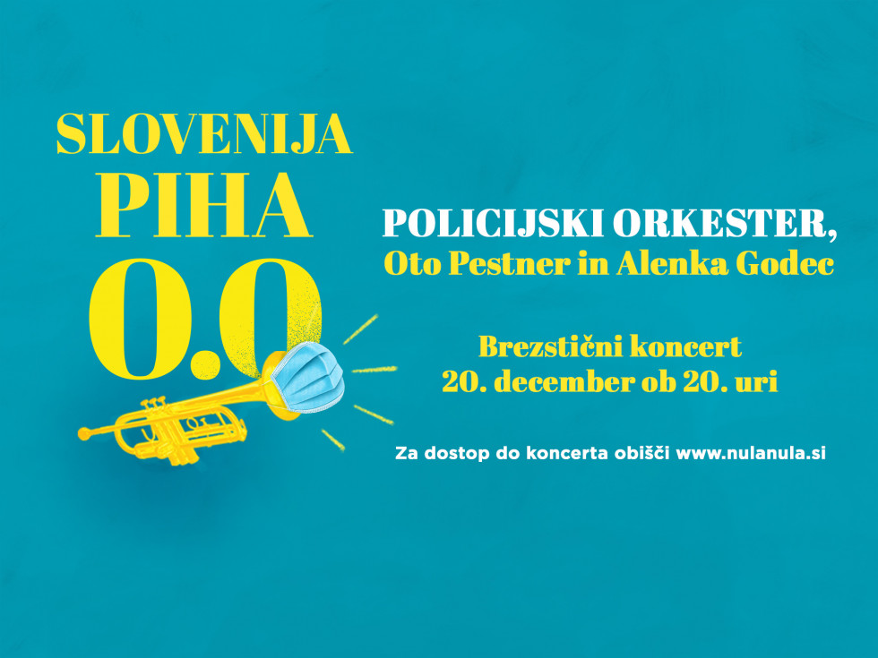 Povabilo na brezstični koncert Policijskega orkestra Slovenija piha 0,0 z gostoma Alenko Godec in Otom Pestnerjem 