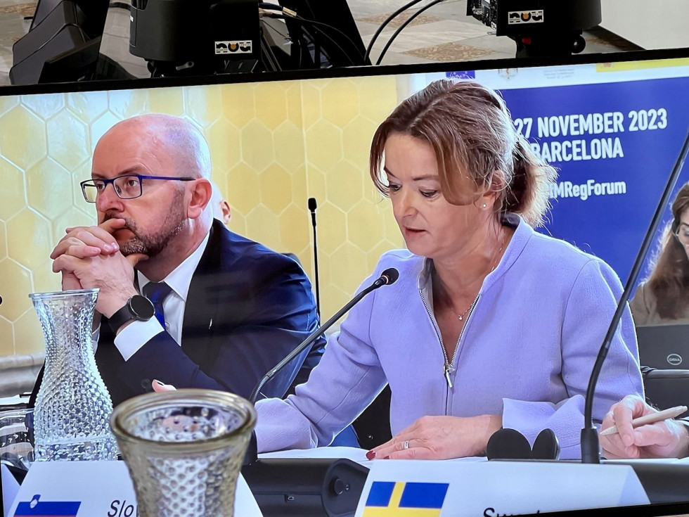 Ministrica Tanja Fajon na zasedanju